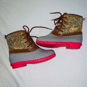 cute winter boots with glitter